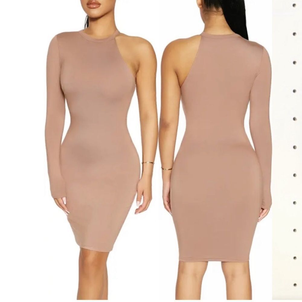 Naked Wardrobe Women's Tan Dress Size S